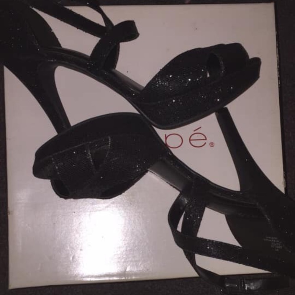 Black Sparkle High Heels